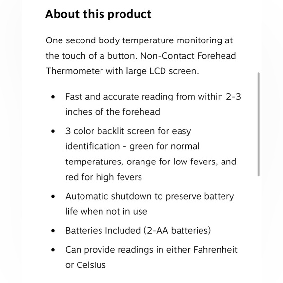 NWT non-contact infrared thermometer, in box, model JXB-178, LCD screen - Picture 15 of 15